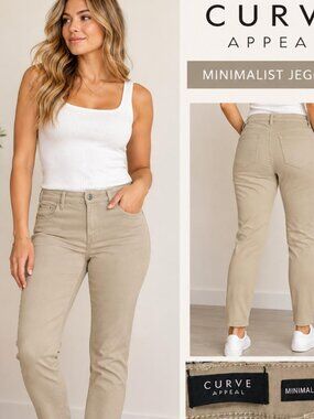 Curve Appeal Minimalist Jegging Pants – Beige/Tan